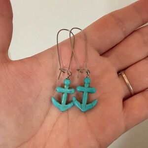 Turquoise Anchor Earrings